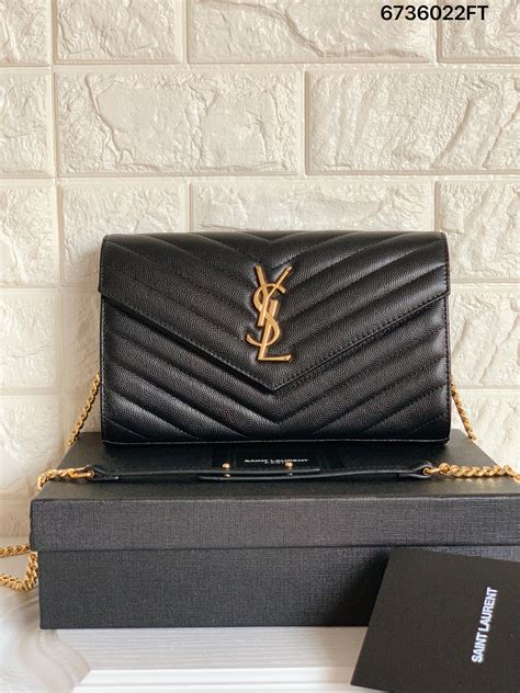 ysl black bag with gold chain|saint laurent chain bag.